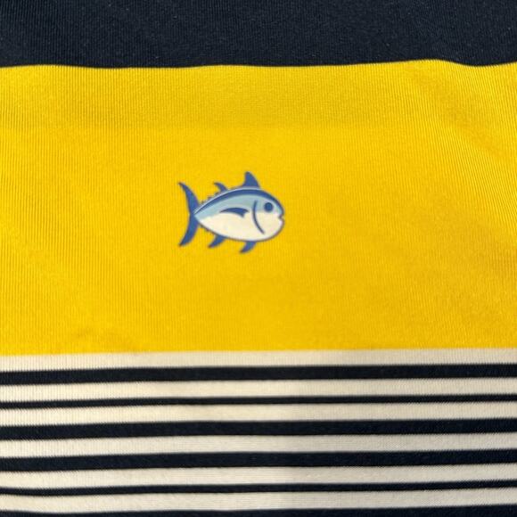Southern Tide Men’s Medium Polo Style Short Sleeve Shirt in Blue and Yellow - Picture 7 of 7